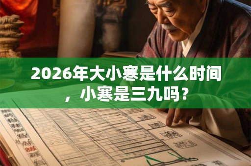 2026年大小寒是什么时间，小寒是三九吗？