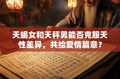 天蝎女和天秤男能否克服天性差异，共绘爱情篇章？