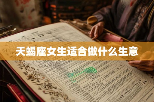 天蝎座女生适合做什么生意