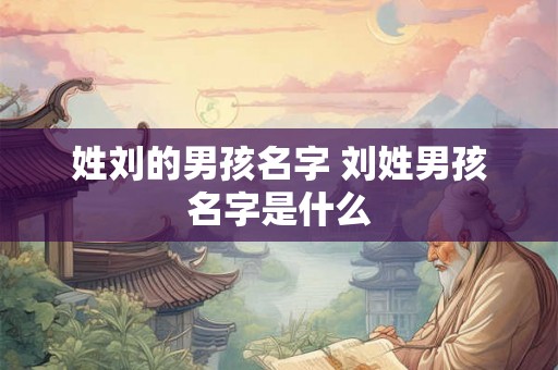姓刘的男孩名字 刘姓男孩名字是什么