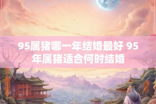 95属猪哪一年结婚最好 95年属猪适合何时结婚
