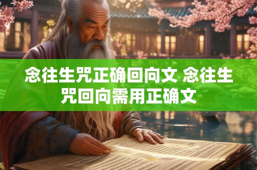 念往生咒正确回向文 念往生咒回向需用正确文