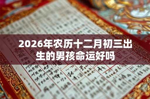 2026年农历十二月初三出生的男孩命运好吗