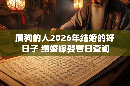 属狗的人2026年结婚的好日子 结婚嫁娶吉日查询