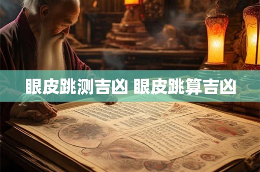 眼皮跳测吉凶 眼皮跳算吉凶