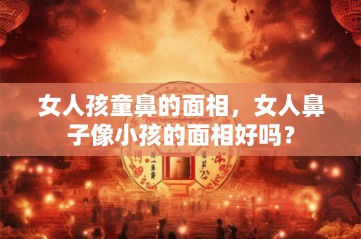 女人孩童鼻的面相，女人鼻子像小孩的面相好吗？