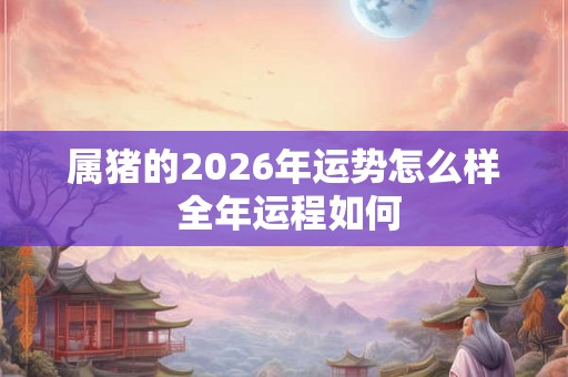 属猪的2026年运势怎么样 全年运程如何