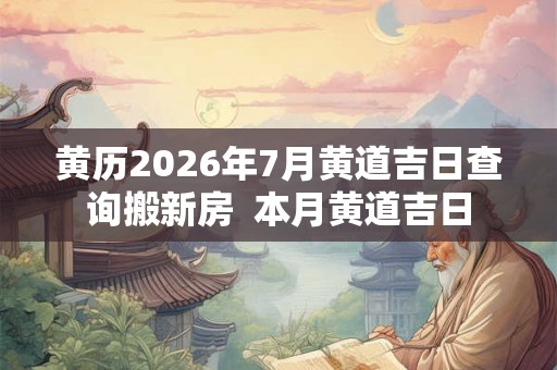 黄历2026年7月黄道吉日查询搬新房 本月黄道吉日 黄历2026年7月黄道吉日查询搬新房 本月黄道吉日