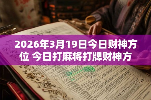 2026年3月19日今日财神方位 今日打麻将打牌财神方位 2026年3月19日今日财神方位 今日打麻将打牌财神方位