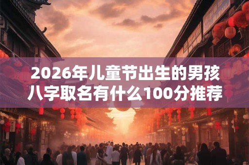 2026年儿童节出生的男孩八字取名有什么100分推荐