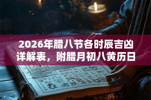 2026年腊八节各时辰吉凶详解表，附腊月初八黄历日子宜忌