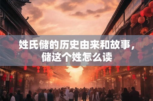 姓氏储的历史由来和故事，储这个姓怎么读