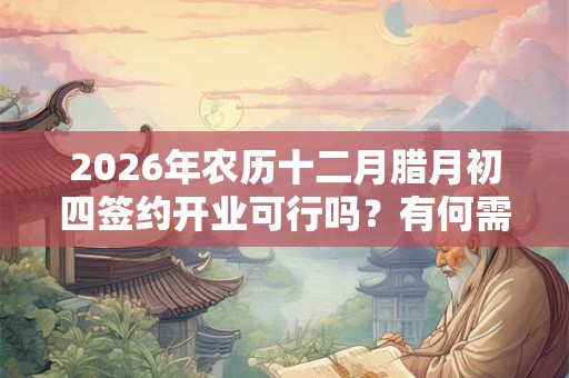 2026年农历十二月腊月初四签约开业可行吗?有何需要注意的? 2026年农历十二月腊月初四签约开业可行吗?有何需要注意的?