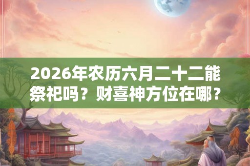 2026年农历六月二十二能祭祀吗？财喜神方位在哪？