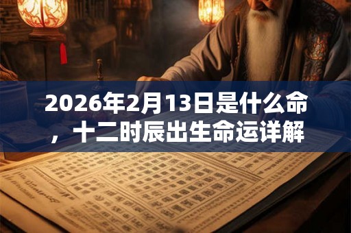 2026年2月13日是什么命，十二时辰出生命运详解
