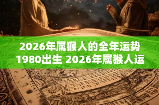 2026年属猴人的全年运势1980出生 2026年属猴人运势如何