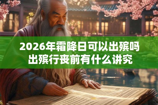 2026年霜降日可以出殡吗 出殡行丧前有什么讲究