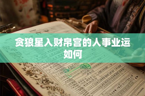 贪狼星入财帛宫的人事业运如何