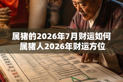 属猪的2026年7月财运如何 属猪人2026年财运方位 属猪的2026年7月财运如何 属猪人2026年财运方位