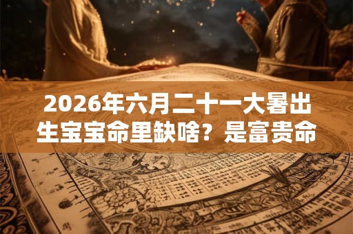 2026年六月二十一大暑出生宝宝命里缺啥？是富贵命吗？