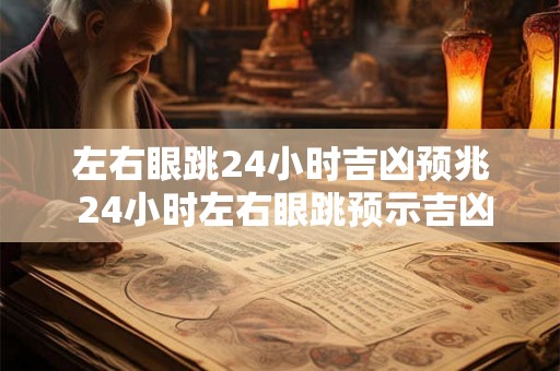 左右眼跳24小时吉凶预兆 24小时左右眼跳预示吉凶 左右眼跳24小时吉凶预兆 24小时左右眼跳预示吉凶