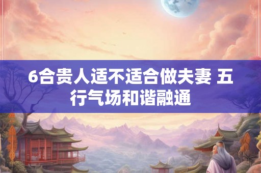 6合贵人适不适合做夫妻 五行气场和谐融通
