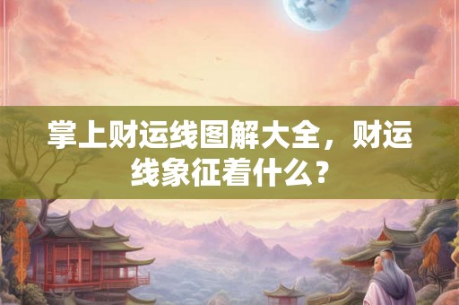 掌上财运线图解大全，财运线象征着什么？