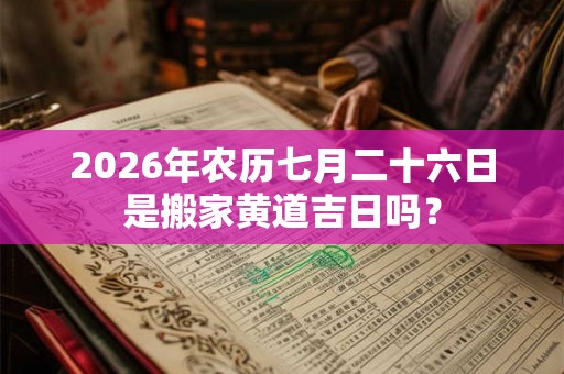 2026年农历七月二十六日是搬家黄道吉日吗？