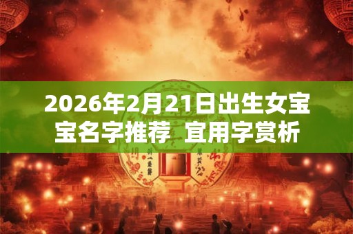 2026年2月21日出生女宝宝名字推荐  宜用字赏析
