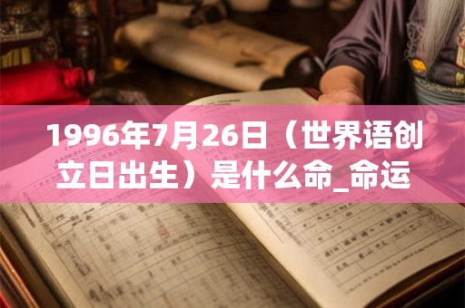 1996年7月26日（世界语创立日出生）是什么命_命运如何