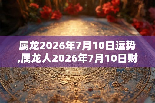 属龙2026年7月10日运势,属龙人2026年7月10日财运,生肖龙2026年7月10日运势 属龙2026年7月10日运势,属龙人2026年7月10日财运,生肖龙2026年7月10日运势