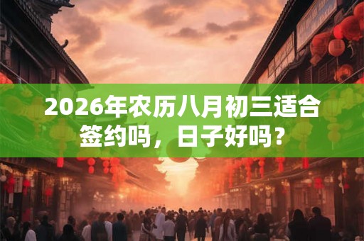 2026年农历八月初三适合签约吗,日子好吗? 2026年农历八月初三适合签约吗,日子好吗?