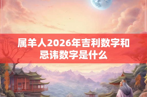 属羊人2026年吉利数字和忌讳数字是什么