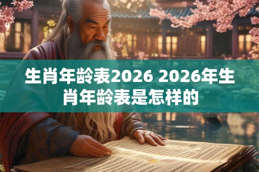 生肖年龄表2026 2026年生肖年龄表是怎样的