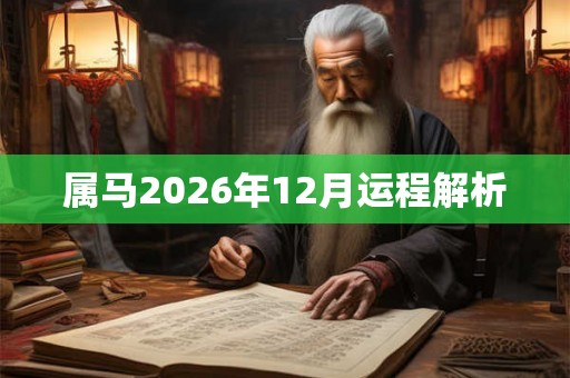 属马2026年12月运程解析
