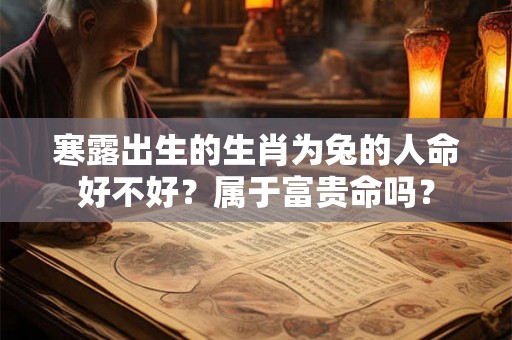 寒露出生的生肖为兔的人命好不好?属于富贵命吗? 寒露出生的生肖为兔的人命好不好?属于富贵命吗?