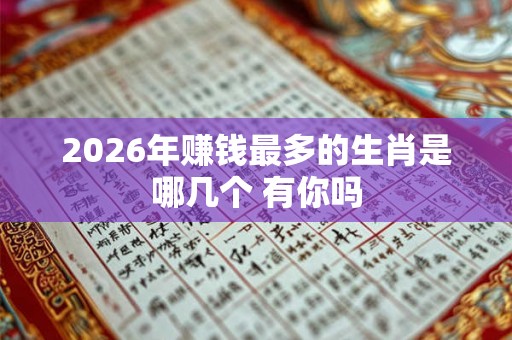 2026年赚钱最多的生肖是哪几个 有你吗