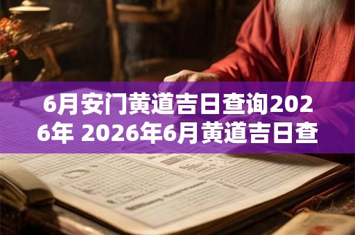 6月安门黄道吉日查询2026年 2026年6月黄道吉日查询 6月安门黄道吉日查询2026年 2026年6月黄道吉日查询