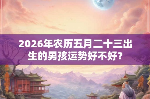 2026年农历五月二十三出生的男孩运势好不好？