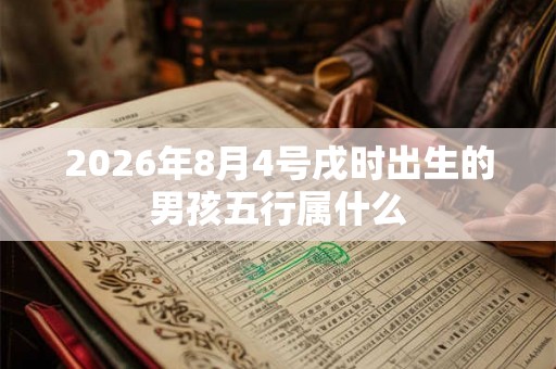 2026年8月4号戌时出生的男孩五行属什么