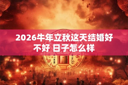 2026牛年立秋这天结婚好不好 日子怎么样
