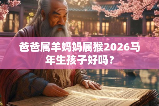 爸爸属羊妈妈属猴2026马年生孩子好吗？