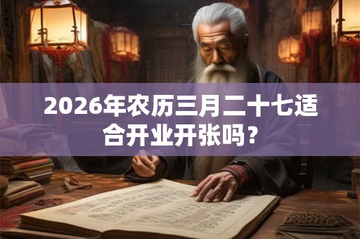 2026年农历三月二十七适合开业开张吗? 2026年农历三月二十七适合开业开张吗?