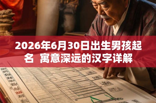 2026年6月30日出生男孩起名  寓意深远的汉字详解