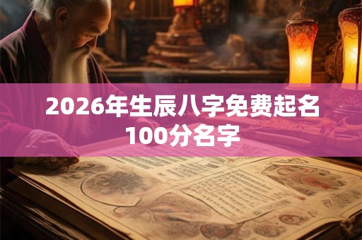 2026年生辰八字免费起名100分名字