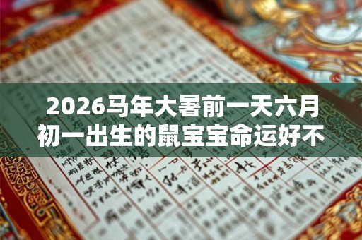 2026马年大暑前一天六月初一出生的鼠宝宝命运好不好？