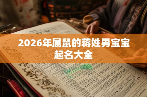 2026年属鼠的蒋姓男宝宝起名大全