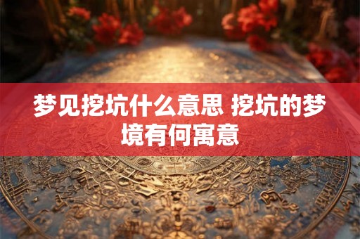 梦见挖坑什么意思 挖坑的梦境有何寓意