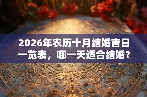 2026年农历十月结婚吉日一览表，哪一天适合结婚？