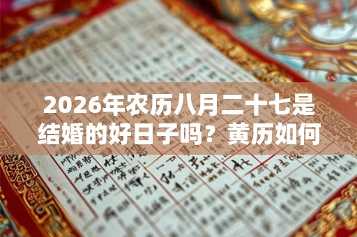 2026年农历八月二十七是结婚的好日子吗？黄历如何？